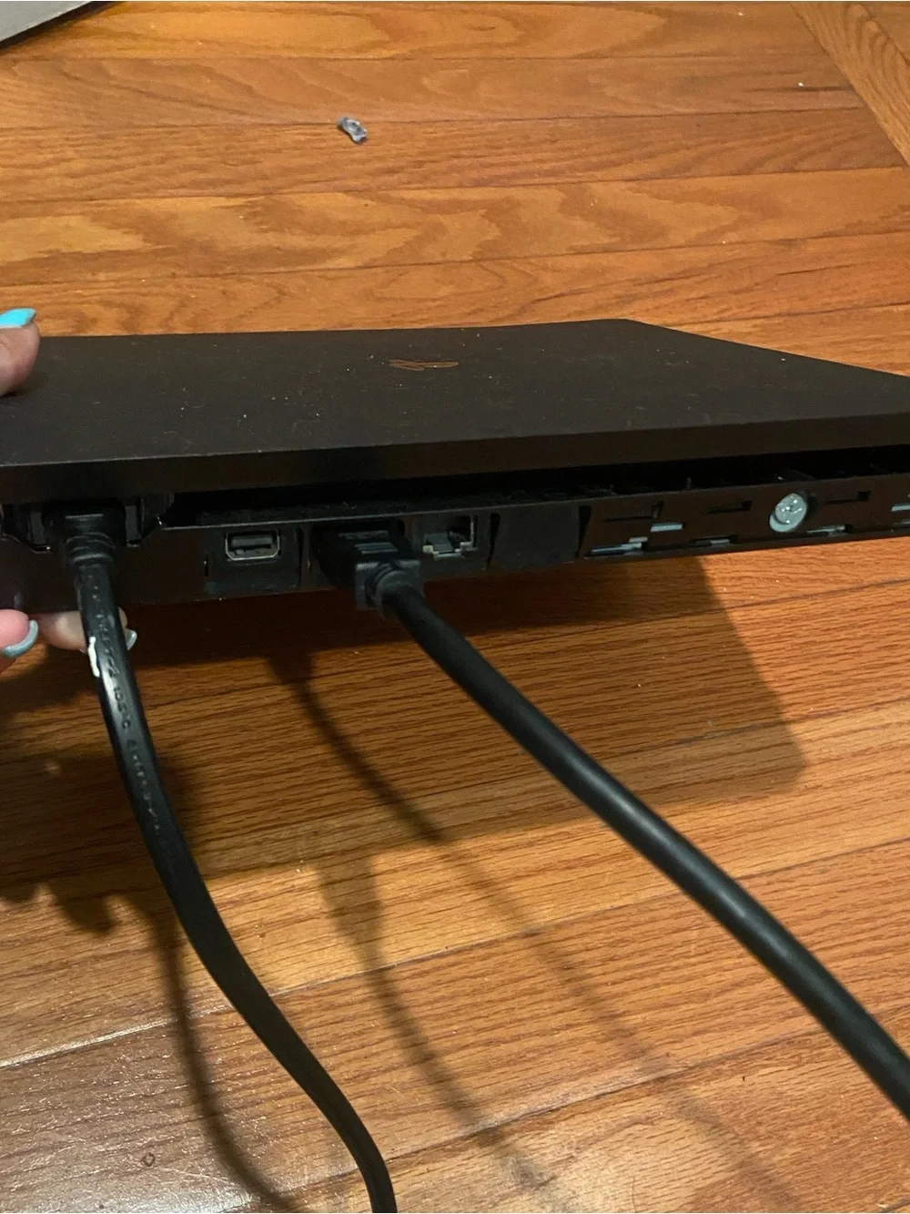 Sony Black PlayStation Slim Console with white Controller (back is missing)